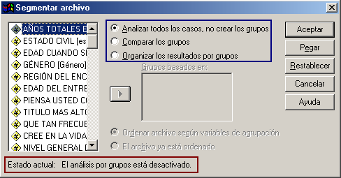 Segmentar archivos o ficheros en SPSS