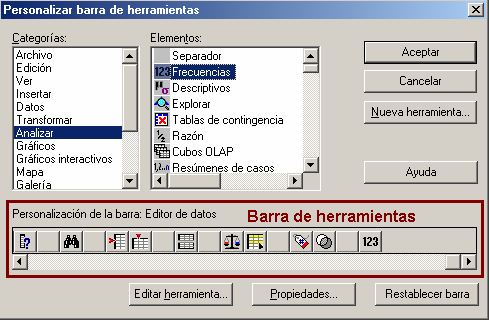 Barra PErsonalizada de SPSS