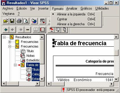 Menu Formato de SPSS