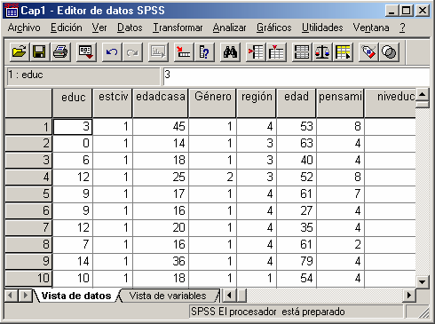 Editor de Datos de SPSS