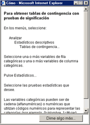 Ventana Como - Asesor Estadistico de SPSS