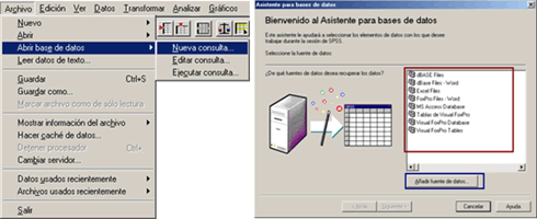 Asistente para importar informacion de Bases de Datos a SPSS