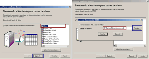 Asitente para bases de datos de SPSS - 3-73 Seleccionando un Controlador de la lista * Importar bases de datos a SPSS