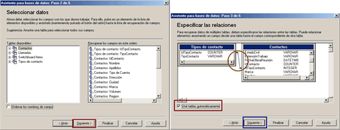 Paso 2: Contactos y Tipos de Contactos - Paso 3: Definir la relacion entre las variables de las dos tablas