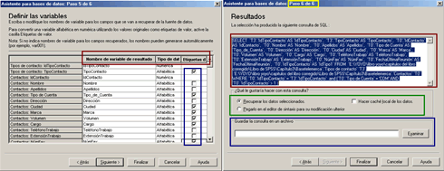 Pasos 5 y 6. Definir las variables que resan importadas y Resultados de la Importacion respectivamente - Importar informacion de Bases de Datos a SPSS