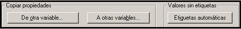 Botones de Opción - Procedimiento Definir Propiedades de las Variables de SPSS en Español