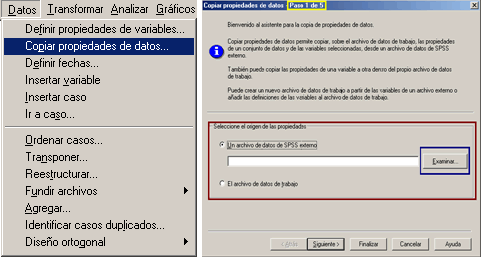 Copiar Propiedades de Datos - Abrir el procedimiento y Ventana principal del Procedimiento