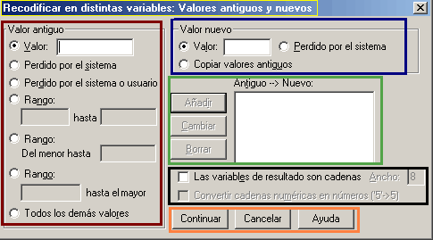 Recodificar en Distintas Variables: Valores Antiguos y nuevos - Recodificar Variables en SPSS