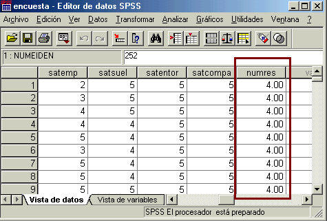 Resultados del Procedimiento Contar Apariciones de SPSS