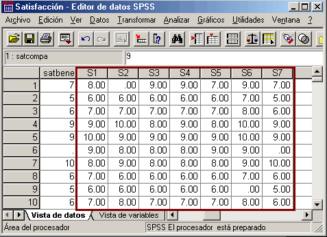 Resultado de la recodificacion de las Variables