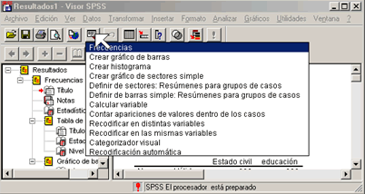 Recuperar cuadro de dialogo para abrir el procedimiento Frecuencias de SPSS