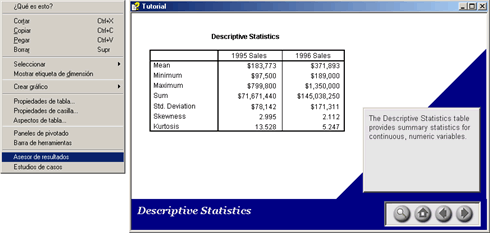 Abrir Asesor de Resultados y Ventana principal del Asesor de Resultados de SPSS