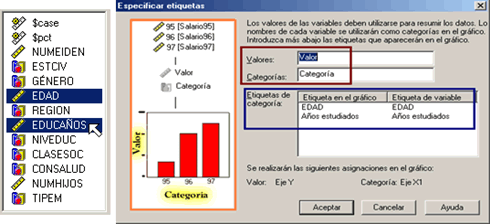 Selecionar Variables de Escala - Definir Grupo de Variables de Escala para generar un grafico de barras con multiples variables de Escala en SPSS