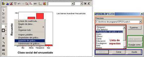 Activar Aspectos de Gráficos de SPSS - Ventana principal de los Aspectos de Graficos de SPSS